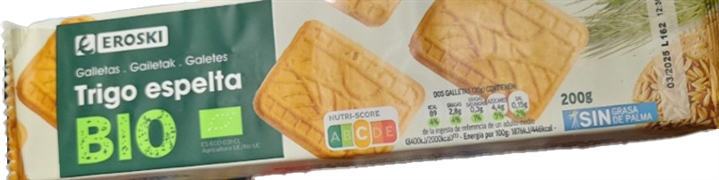 EROSKI BIO GALLETAS TRIGO ESPELTA EROSKI BIO GALLETAS TRIGO ESPELTA