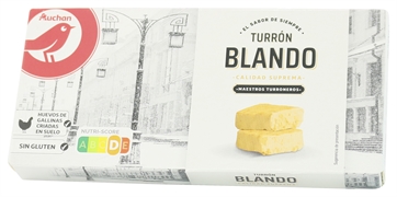 AUCHAN (ALCAMPO) TURRÓN BLANDO. CALIDAD SUPREMA AUCHAN (ALCAMPO) TURRÓN BLANDO. CALIDAD SUPREMA