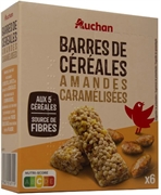 AUCHAN (ALCAMPO) BARRES DE CÉRÉALES AMANDES CARAMÉLISÉES