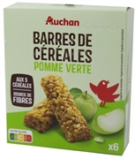 AUCHAN (ALCAMPO) BARRES DE CÉRALES POMME VERTE