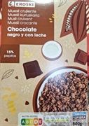 EROSKI MUESLI CRUJIENTE CHOCOLATE NEGRO Y CON LECHE