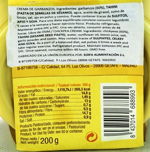 PLATOS PREPARADOS (CARREFOUR) HUMMUS CLÁSICO DE GARBANZO