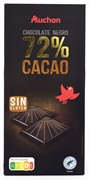 AUCHAN (ALCAMPO) CHOCOLATE NEGRO, 72%
