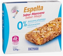 HACENDADO (MERCADONA) Espelta sabor manzana 0% azúcares añadidos