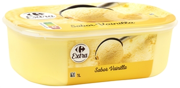 CARREFOUR EXTRA HELADO SABOR VAINILLA. NO LACTOSA.