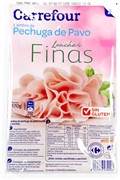 CARREFOUR FIAMBRE PECHUGA DE PAVO. LONCHAS FINAS