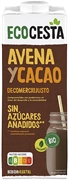 ECOCESTA Avena y cacao de comercio justo sin azúcares añadidos.