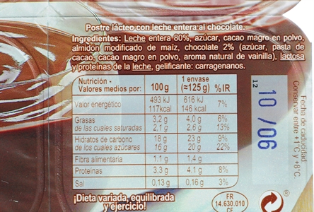 CARREFOUR NATILLAS CHOCOLATE.