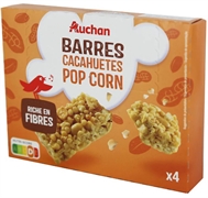 AUCHAN (ALCAMPO) Barres cacahuète pop corn
