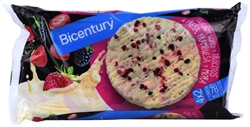 BICENTURY TORTITA CHOCOLATE BLANCO Y TROCITOS DE FRESA, FRAMBUESA Y MORA
