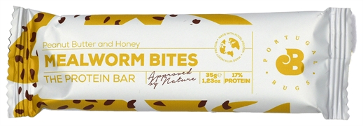 MEALWORMS BITES THE INSECT PROTEIN BAR. PEANUT BUTTER AND HONEY