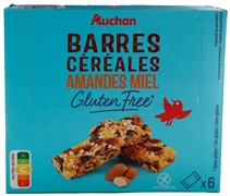 AUCHAN (ALCAMPO) BARRES CÉRÉALES AMANDES MIEL GLUTEN FREE