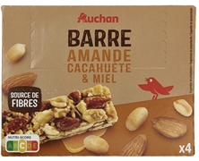 AUCHAN (ALCAMPO) BARRE AMANDE, CACAHUÈTE & MIEL