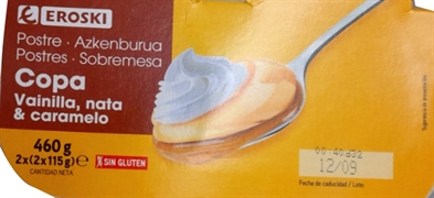 EROSKI Copa vainilla, nata & caramelo