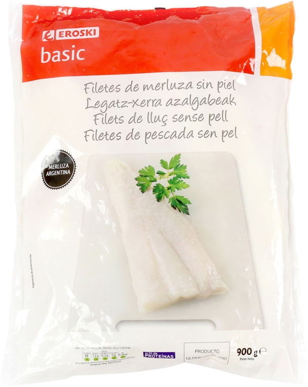 Merluza congelada EROSKI BASIC Filetes De