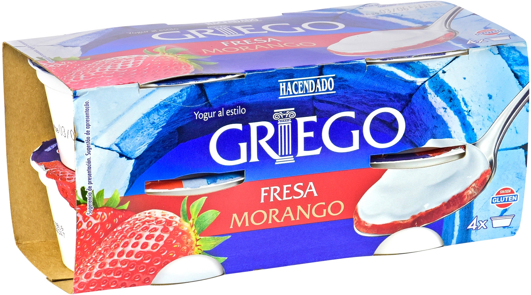 HACENDADO (MERCADONA) YOGUR AL ESTILO GRIEGO FRESA. valor nutricional